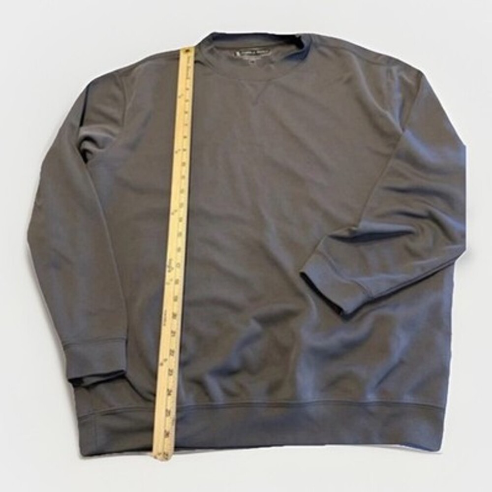 Pebble Beach Size L Men Performance Gray Long Sleeve Crew Neck Pullover Sweater